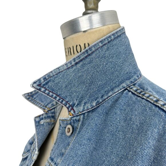Sundance Womens Jean Jacket Medium Blue Denim Classic Minimal Western Trucker - Picture 7 of 15
